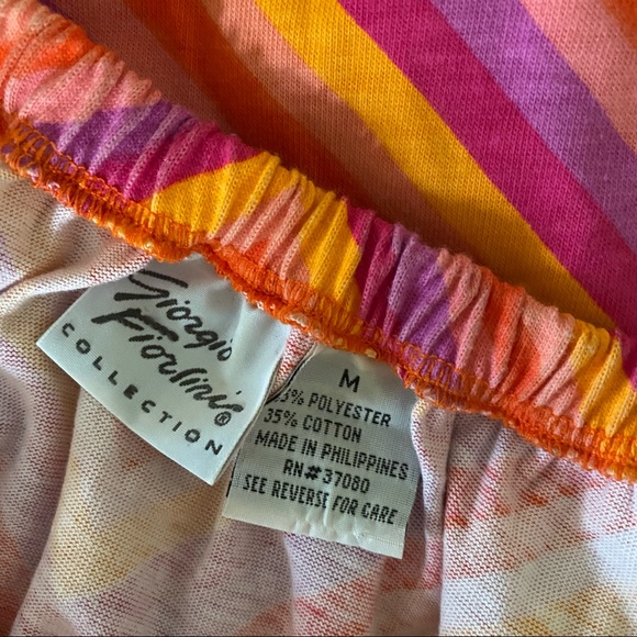 Halter Sequin Dress Orange Purple Peach Gold Tie - Picture 10 of 11